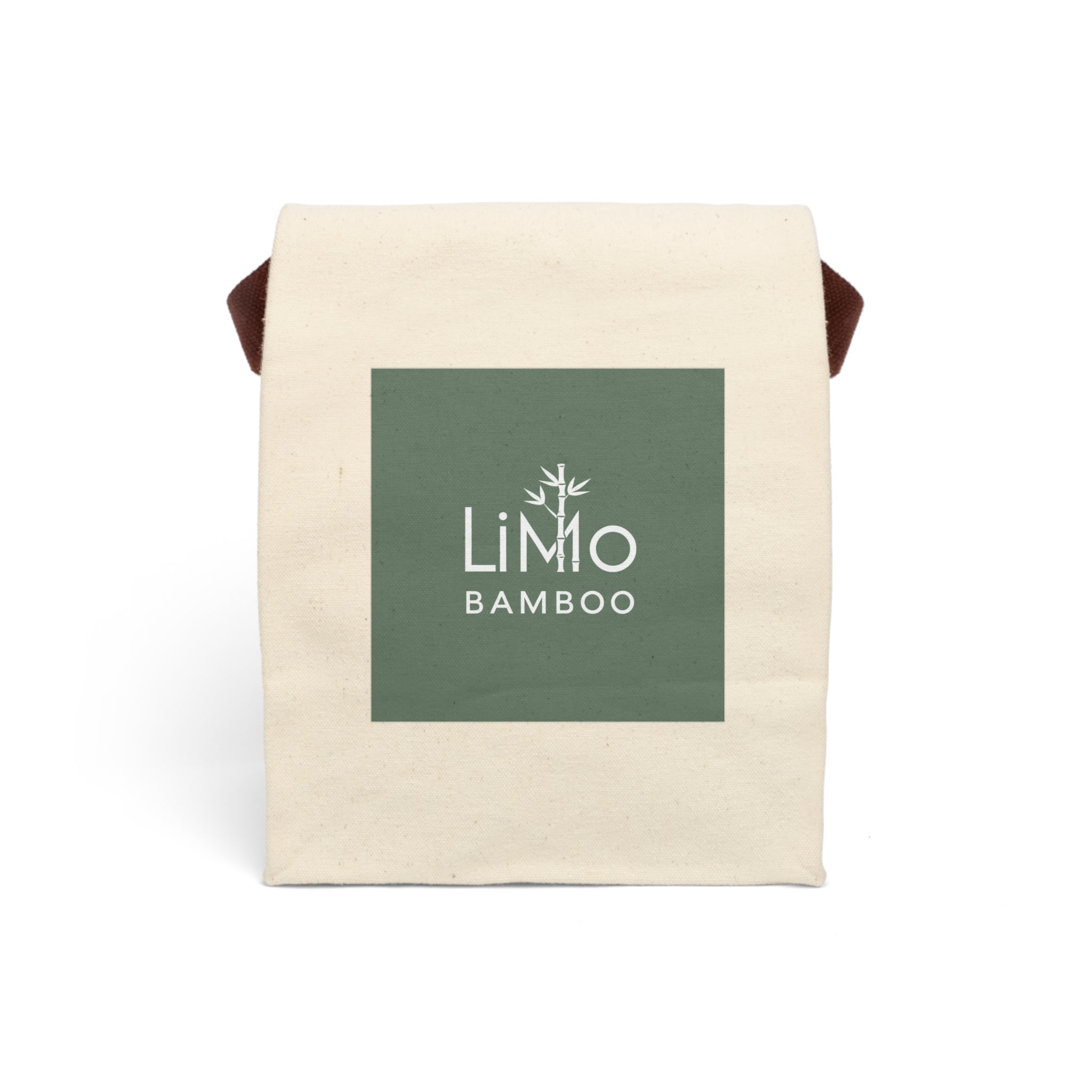 Eco-Friendly Canvas Lunch Bag with Strap, Perfect for School, Work, Picnics, Sustainable Living, LiMo Bamboo Design